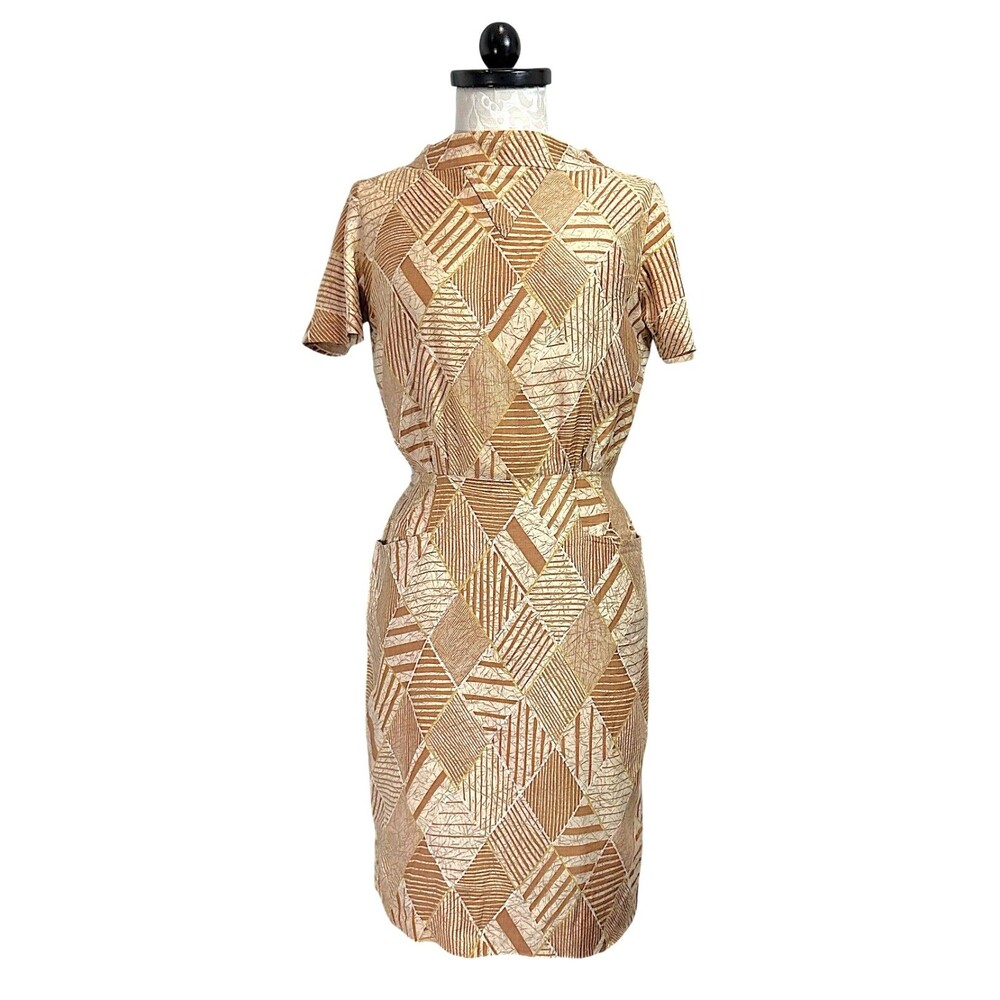 Vintage Distinctively Miss Brett Faux Silk Sheath Dress